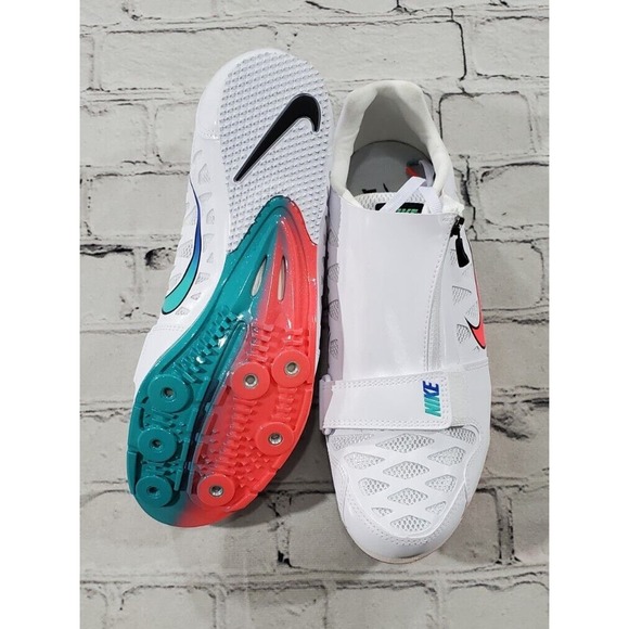 Nike Zoom LJ 4 Track Field 415339-101 White Hyperjade MENS SZ 9 WOMENS SZ 10.5 - Picture 7 of 8